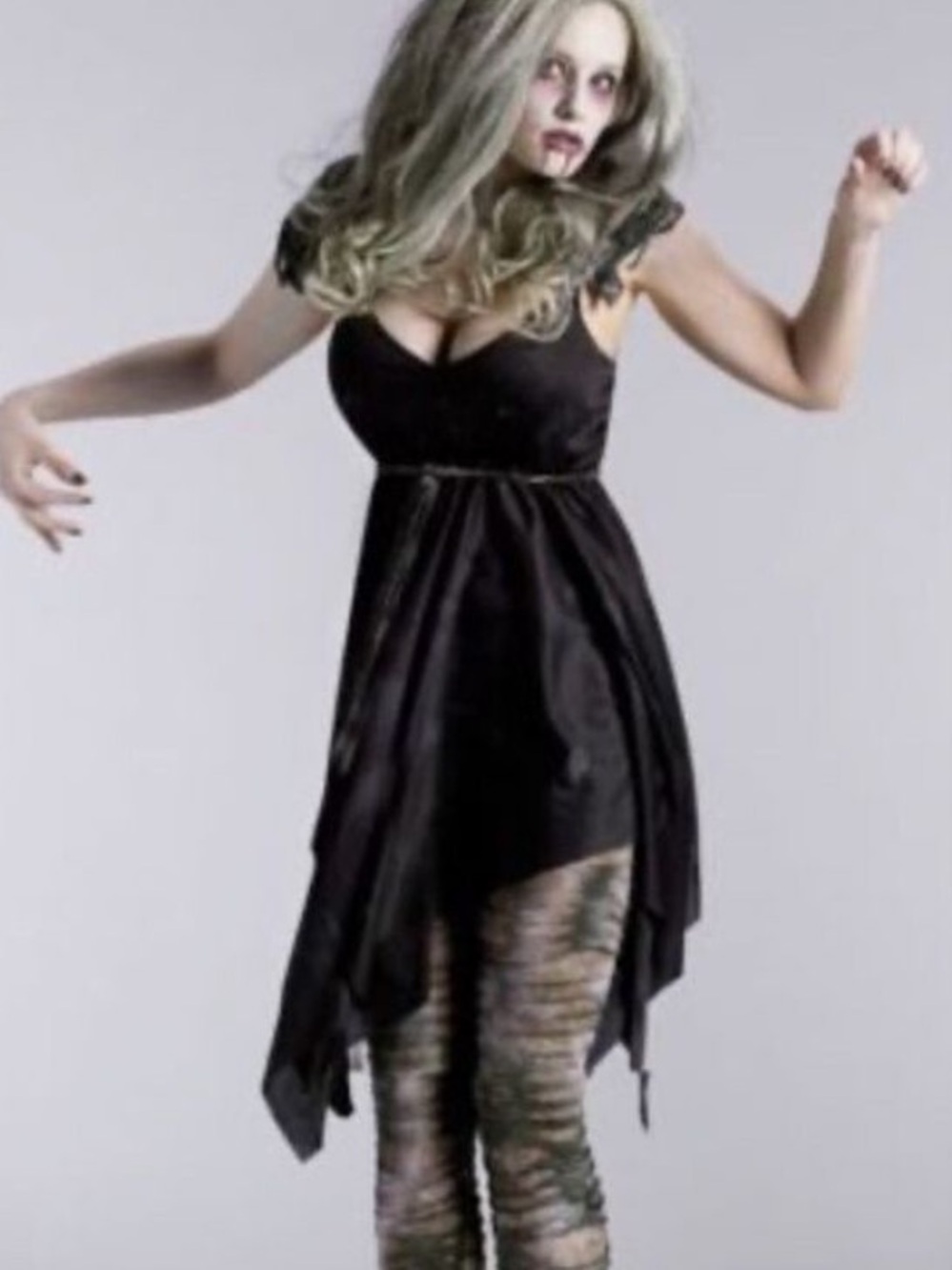 Women's Night Zombie 2 Piece Costume Size M ( 8-10)
